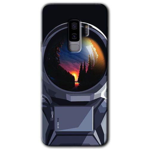 MRCİLETİSİM MRCİLETİSİM Samsung Galaxy S9 Plus Kılıf HD Desen Baskılı Arka Kapak + Temperli Cam - Astronot