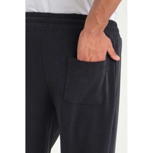 Scuba Modal Kumaş Relaxed Fit Erkek Eşofman Altı Pantolon - Siyah