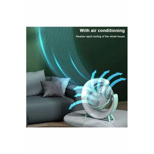 Masaüstü Vantilatör Usb Şarjlı Rgb Led Işıklı 3 Kademeli 180° Ayarlanabilir Soğutucu Fan Pembe