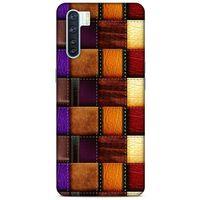 Oppo A91 Kılıf Patchwork (44) Tough Armor Kılıf Mor Kahve