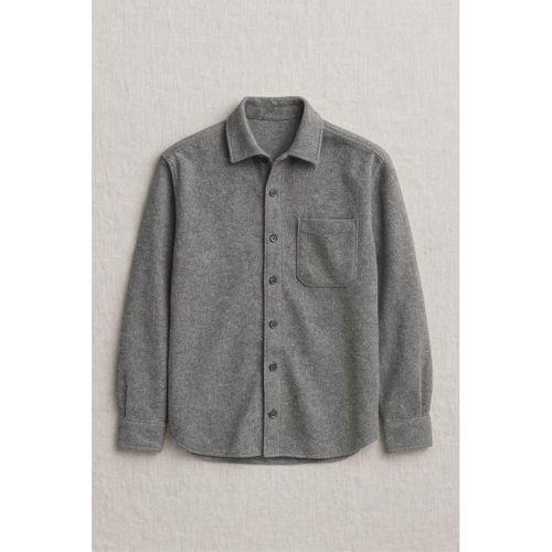 Frankel Kaşe Kumaş Tek Cepli Relaxed Fit Erkek Gömlek - Açık Gri