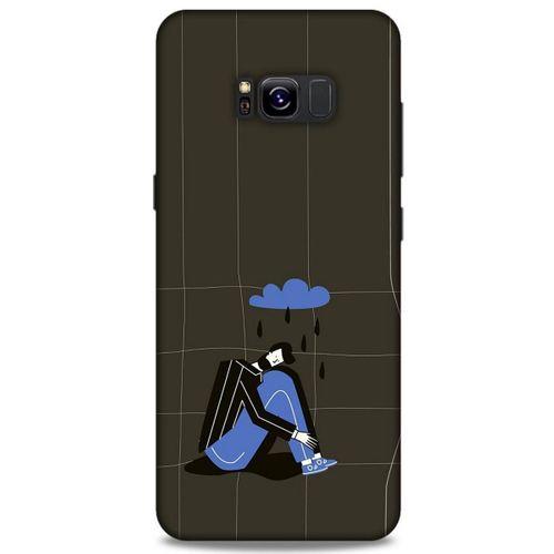 Samsung Galaxy S8 Plus Kılıf Depresyon (33) Hybrid Kılıf Kahve Toz Pembe