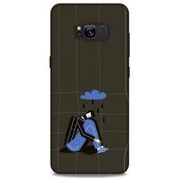 Samsung Galaxy S8 Plus Kılıf Depresyon (33) Hybrid Kılıf Kahve Toz Pembe
