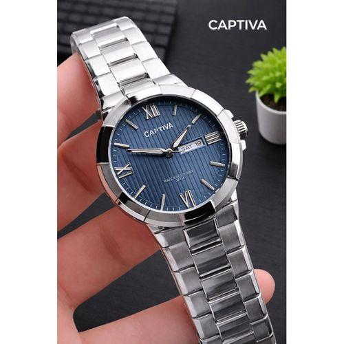 Captiva Bileklik Hediyeli Çelik Kordon Haftanın Günü Ve Takvimli Kadran Erkek Kol Saati CT.M.001.M7