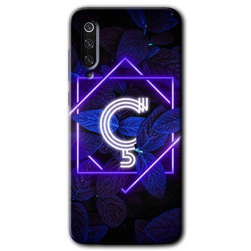 Xiaomi Mi 9 HD Baskılı Kılıf + 9D Tam Ekran Koruyucu - Dark Neon Yaprak Ç Harfi