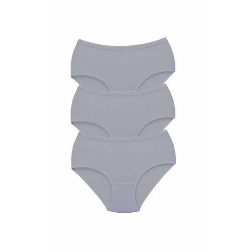 3 Adet Tutku Kadın Yüksek Bel Bato Kalın Lastik Külot Gri