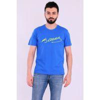 Sarı Lacivert Atatürk imza Kısakol Erkek Slim Fit Tshirt