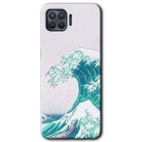 Oppo Reno 4 Lite Kılıf HD Desen Baskılı Arka Kapak - Dalga + Kırılmaz Cam