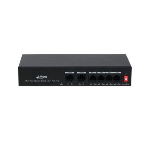 DAHUA PFS3006-4ET-36 4 PORT 10/100 + 2 PORT 10/100 UPLINK 36W POE METAL KASA SWITCH