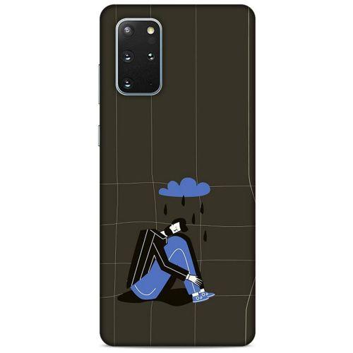 Samsung Galaxy S20 Plus Kılıf Depresyon (33) Hybrid Kılıf Kahve Toz Pembe
