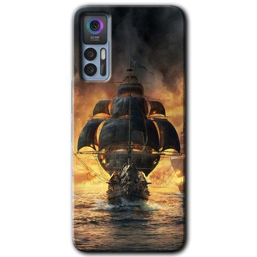 TCL 30 Kılıf HD Desen Baskılı Arka Kapak - Siyah İnci