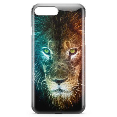 Apple iPhone 8 Plus Kılıf Neon Aslan Arka Kapak Koruma Desenli Full Koruyucu