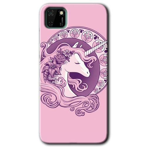 Potkal Hediye Fabrikası Huawei Y5P Kılıf HD Desen Baskılı Arka Kapak - Unicorn-Pembe