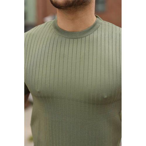 Erkek Fitilli Bisiklet Yaka Triko Tişört