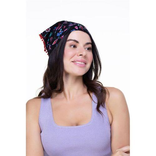Pazen Bandana Çini Desen Siyah Syh