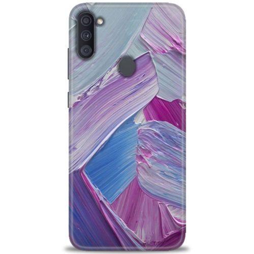 Samsung Galaxy M11 Kılıf HD Baskılı Kılıf - Purple + Tam Ekran Koruyucu
