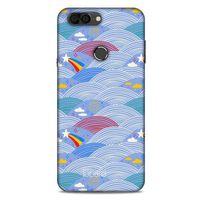 Vestel Venüs V6 Kılıf Pastel Renkler (2) Kabı Mor Beyaz