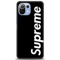 Xiaomi Mi 11 Lite Kılıf HD Baskılı Kılıf - Supreme Siyah + Tam Ekran Koruyucu