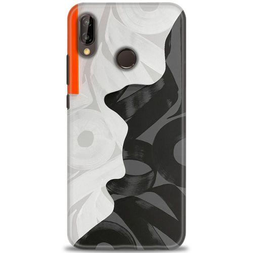 Huawei P20 Lite Kılıf HD Baskılı Kılıf - Turuncu Çizgi + Tam Ekran Koruyucu