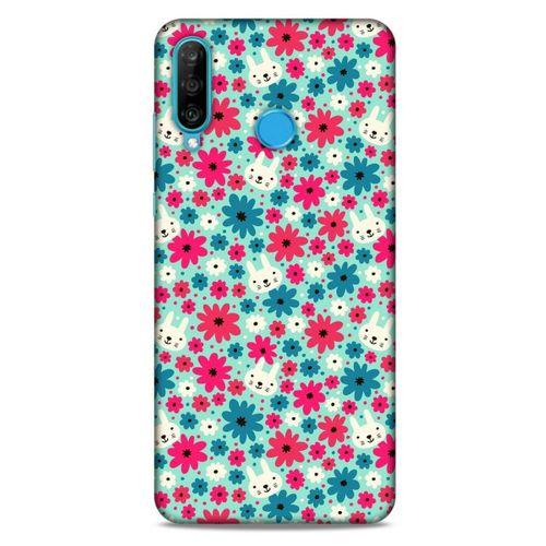 Lopard Huawei P30 Lite Uyumlu Kılıf Kediler (3) Kapak Çiçek ve Kedi