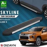 S-Dizayn Mitsubishi L200 5 Makyajlı Skyline Krom Yan Basamak 203 Cm 2019-2023 A+ Kalite