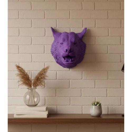 Özel Seri Mor Kurt Duvar Süsü Hediyelik Dekoratif Asılabilir Heykel