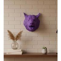 Özel Seri Mor Kurt Duvar Süsü Hediyelik Dekoratif Asılabilir Heykel