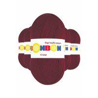 5 Adet Kristal El Örgü Lif İpi Bordo 98220