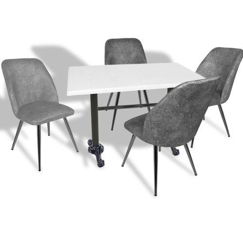 Dockers Çipa – Nilüfer Mutfak Masa Takımı - 80x140 (Werzalit, Wermodin ve Allzalit Tabla) - Beyaz - Füme