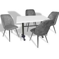 Dockers Çipa – Nilüfer Mutfak Masa Takımı - 80x140 (Werzalit, Wermodin ve Allzalit Tabla) - Beyaz - Füme