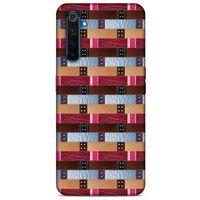 Oppo Realme 6 Pro Kılıf Patchwork (45) Liquid Air Kılıf Bordo Gri