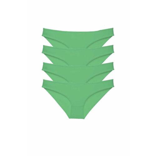 4 adet Süper Eko Set Likralı Kadın Slip Külot Yeşil