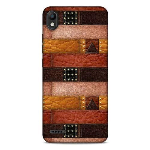 LG K20 2019 Kılıf Patchwork (33) Hybrid Kılıf Kahve Toz Pembe