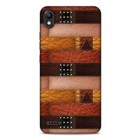 LG K20 2019 Kılıf Patchwork (33) Hybrid Kılıf Kahve Toz Pembe