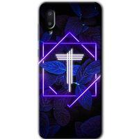 Samsung Galaxy A02 Kılıf Baskılı Kapak - Dark Neon Yaprak T Harfi +Tam Kaplayan Mat Seramik