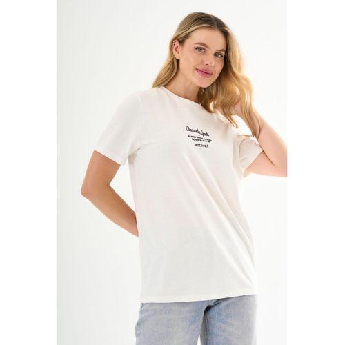 ALEXANDERGARDI Önü Baskılı Bisiklet Yaka T-shirt