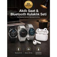 Aynalı Bluetooth Kulaklık Yeni Nesil Akıllı Saat Titreşimli Nabız Ölçer Spor Modları