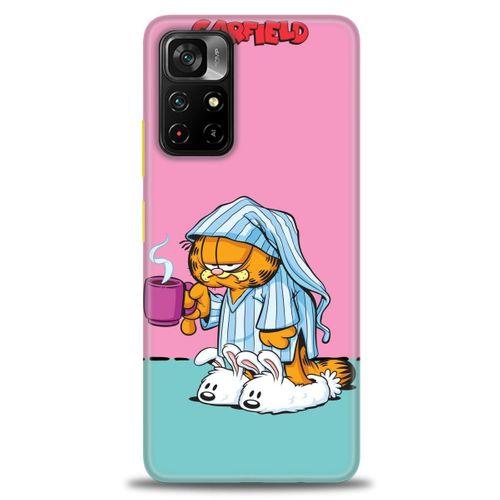 Xiaomi Poco M4 Pro 5G Kılıf HD Baskılı Kılıf - Garfield + Tam Ekran Koruyucu