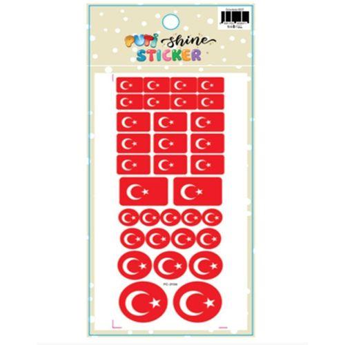 Bayrak Sticker Türk Bayrağı-2 Sticker - 3 adet