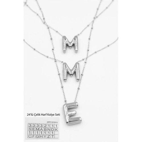 24'lü Harf Kolye Seti - Gümüş