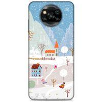 Xiaomi Redmi Poco X3 Kılıf Snowix (40) Fit Silikon Kılıf Beyaz Mavi