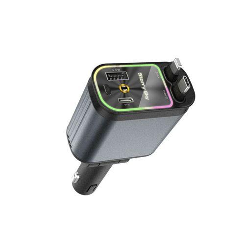 4’ü 1 Arada Çift Usb Bağlantı Çakmaklık, Type-c Hızlı 66w,geri Çekilebilir Araç Telefon Şarj Cihazı