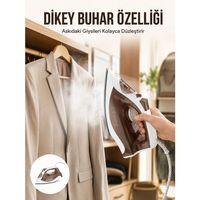 Kahverengi Buharlı Ütü 2200w Sürekli Buhar 120 G Şok Buhar