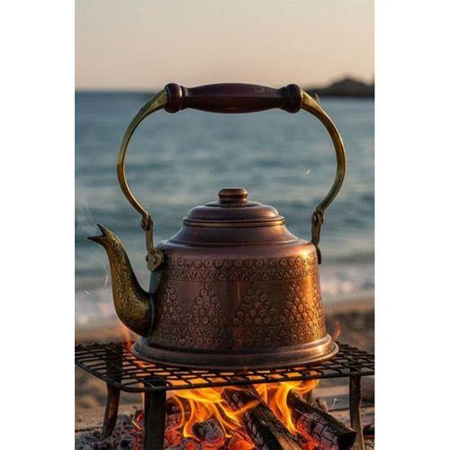 Turna Bakır Maraş Demlik Zımba İşleme Oksit Turna1960-3