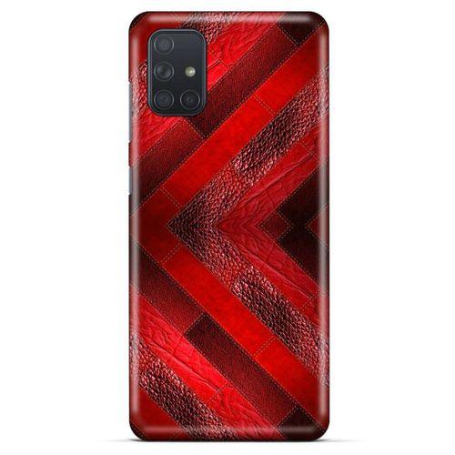 Samsung Galaxy M51 Kılıf Patchwork (28) Arka Kapak Kırmızı Siyah