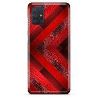 Samsung Galaxy M51 Kılıf Patchwork (28) Arka Kapak Kırmızı Siyah