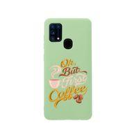 Samsung M31 First Coffee Premium Silikonlu Yeşil Telefon Kılıfı