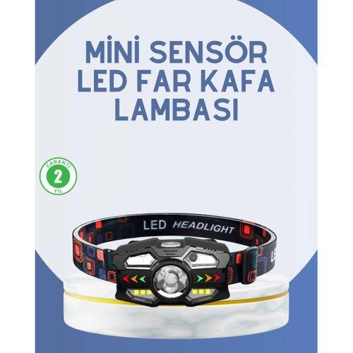 El Sensörlü Led Far Suya Dayanıklı Şarjlı Kafa Lambası