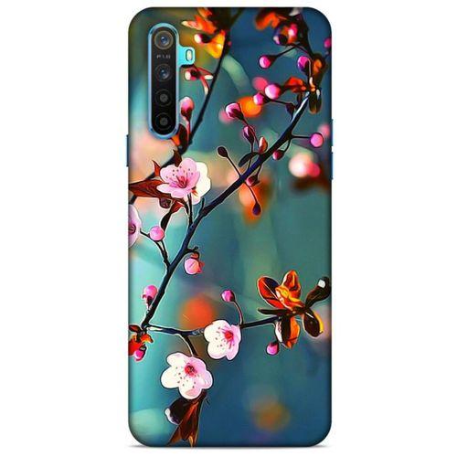 Lopard Oppo Realme 6i Uyumlu Kılıf Bahar (45) Liquid Air Kılıf Beyaz Pembe Çiçek