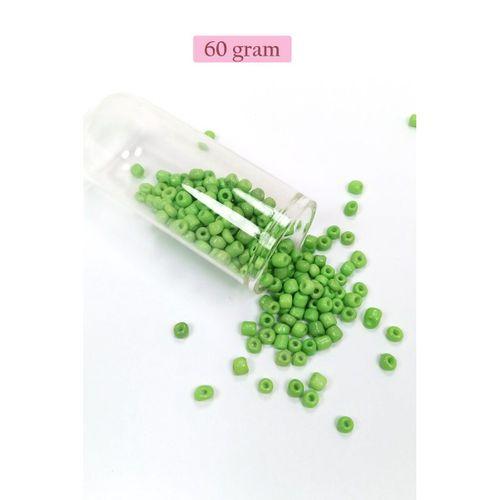 Dökme Cam Kum Boncuk Büyük Boy (6/0) 4 mm - 60 Gram - Yeşil - BNC108